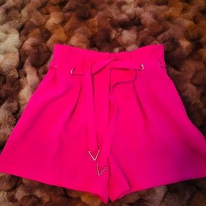 Allen schwartz Fuschia paper bag shorts